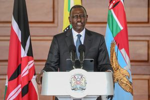 President William Ruto addresses the nation at State House in Nairobi. 