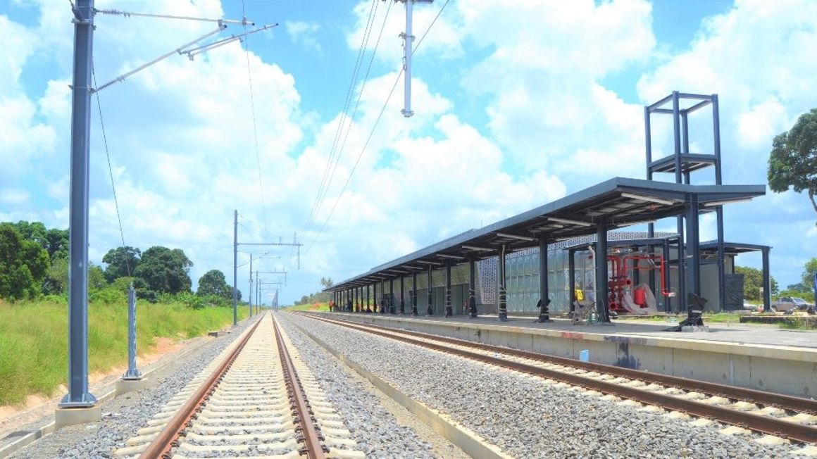 the ongoing construction of the Standard Gauge Railway line in Tanzania.