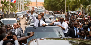 President Emmanuel Macron and Guinea-Bissau’s President Umaro Sissoco Embalo 