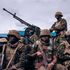 Soldiers walk at Goma Airport in eastern DRC