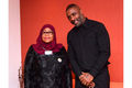 Samia Suluhu Hassan with British actor Idris Elba in Davos
