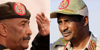 Sudan rmy chief al-Burhan and RSF's Daglo Hemedti