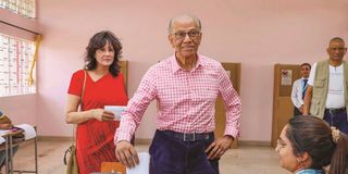 Mauritius' Prime Minister Navin Ramgoolam and his wife Veena Ramgoolam. 